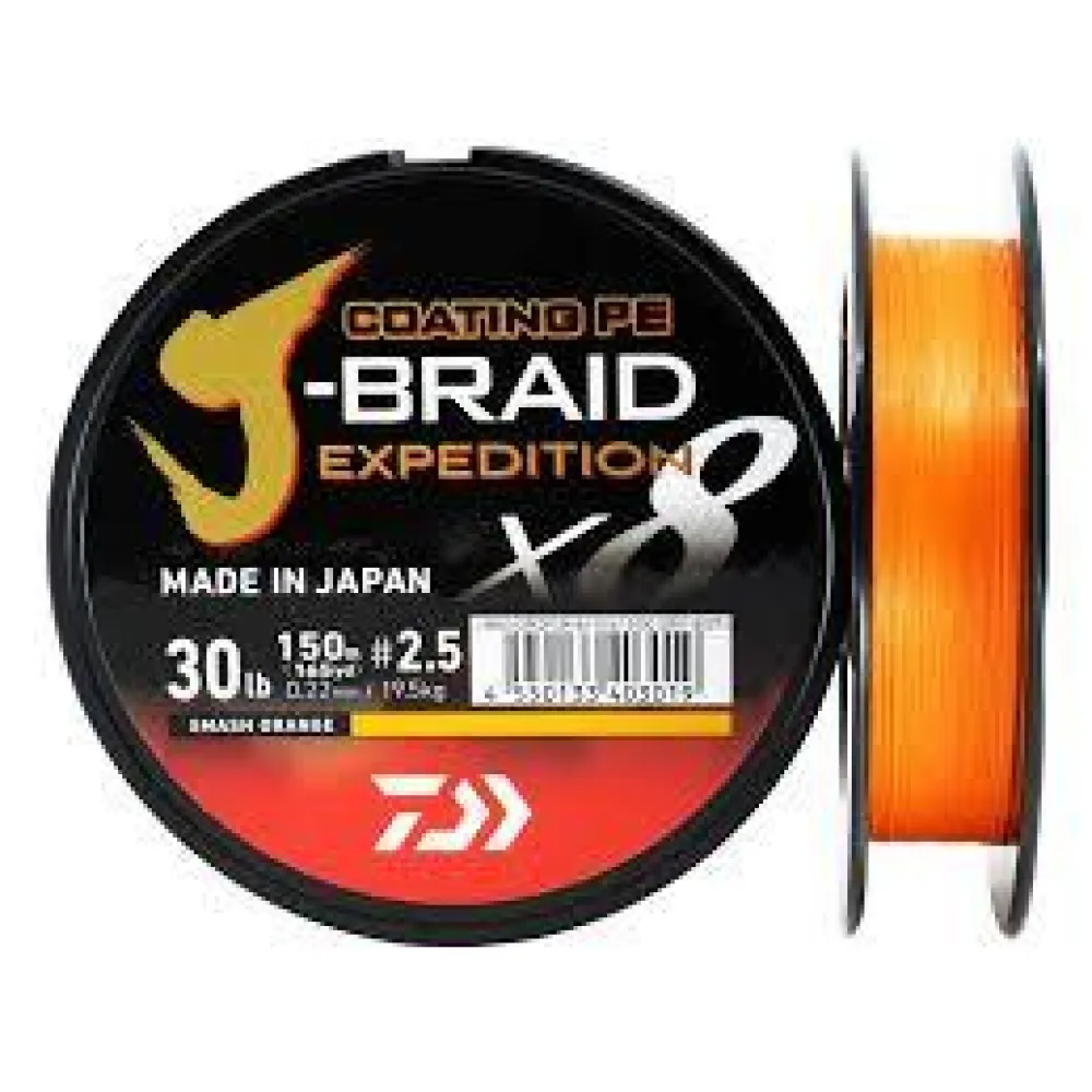 DAIWA JBRAID EXPEDITION X8 150M SMASH ORANGE