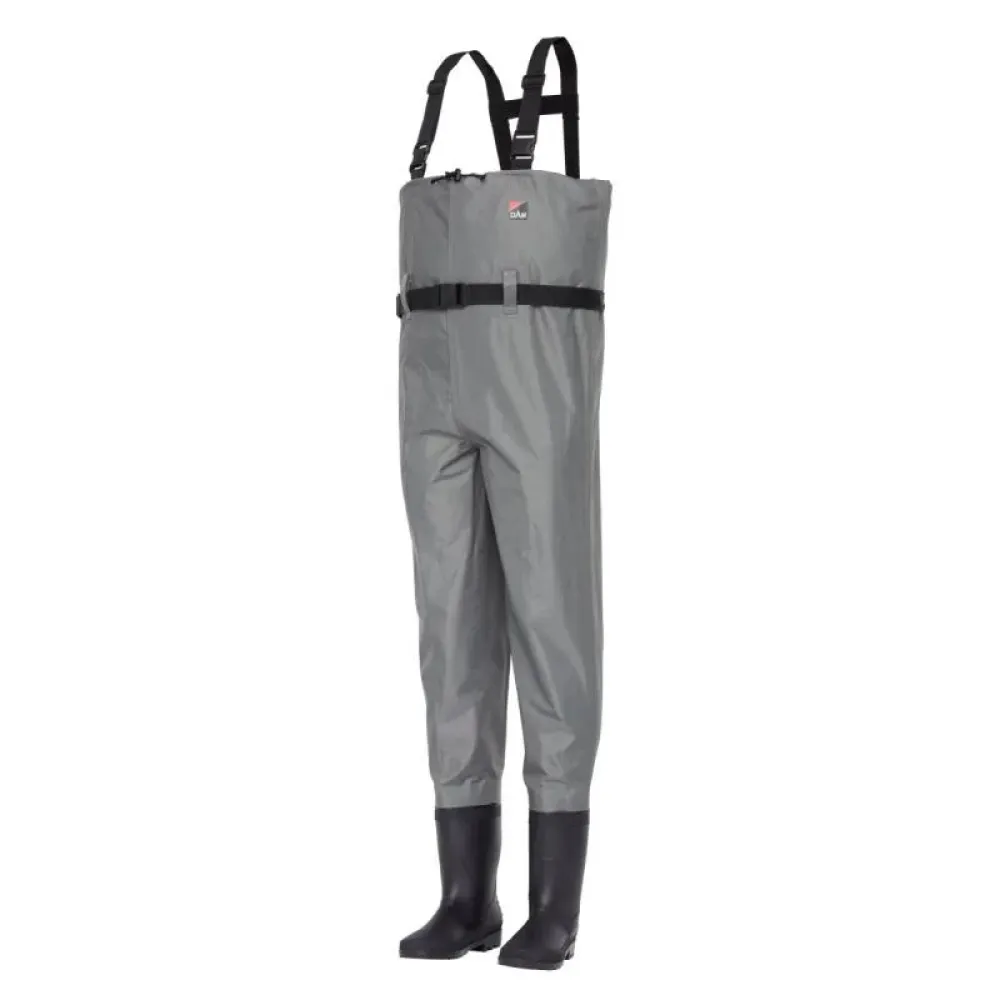 DAM NYLON CHEST WADERS LIGHT GREY