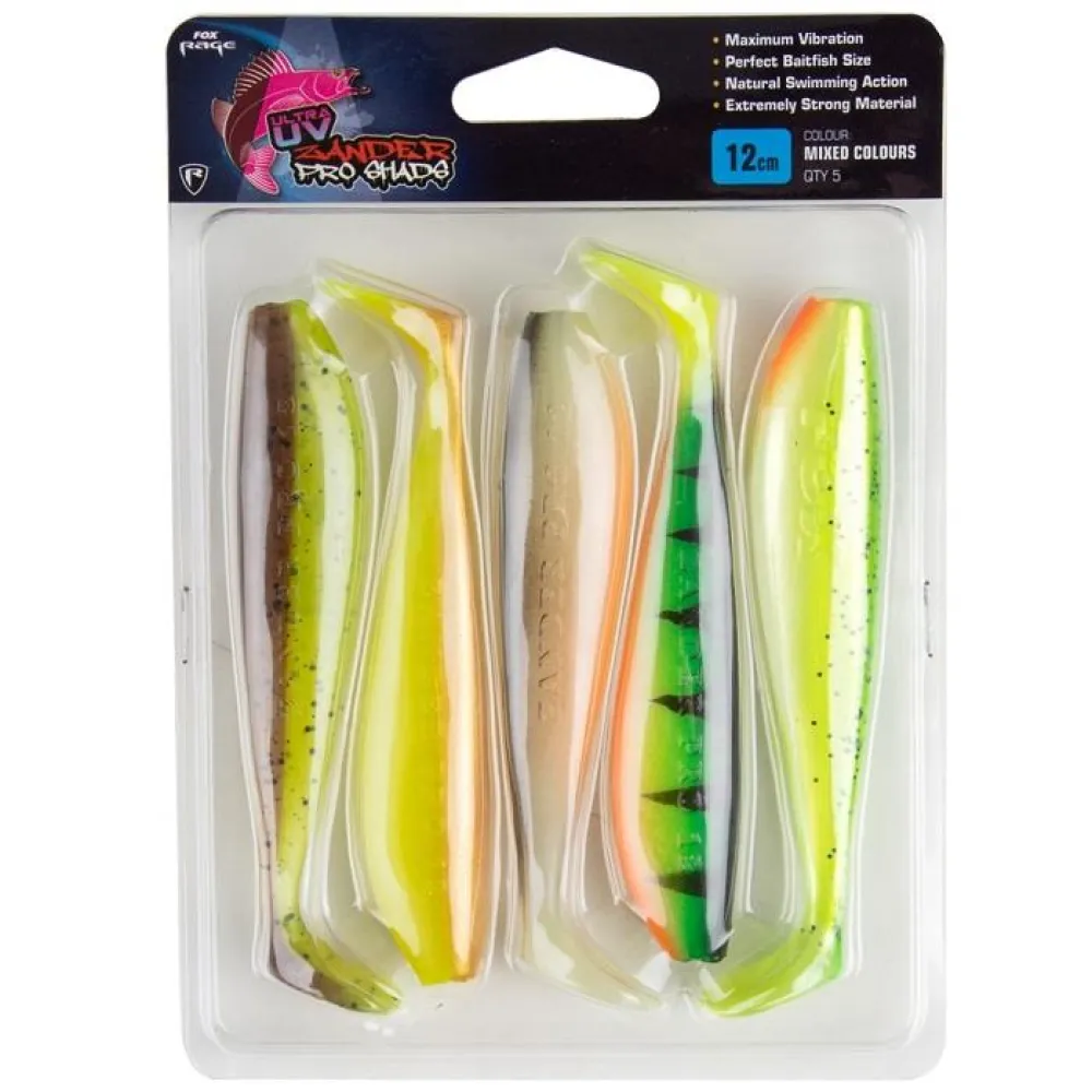 FOX ZANDER SHAD UV MIXED COLORS 12CM