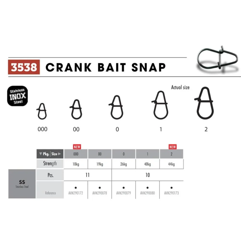 KOPČE VMC CRANK BAIT SNAP 3538BN #0/10PCS