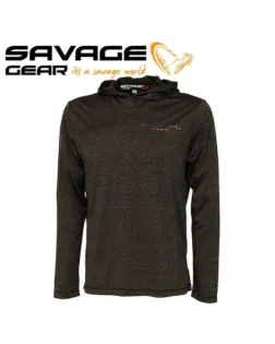 SG FIGHTER STRECH HOODIE BURNT OLIVE MELANGE